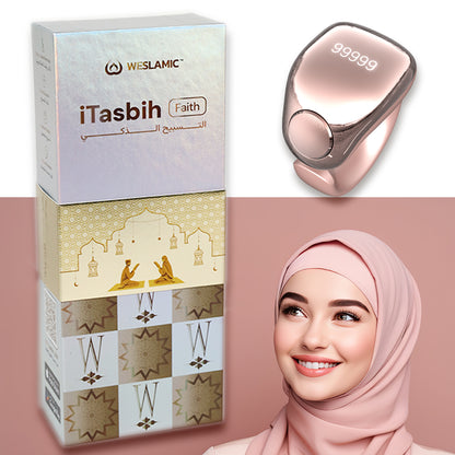Zikr Ring Smart Tasbeeh Counter 丨Weslamic iTasbih Ring - Faith (5 Sizes in One)