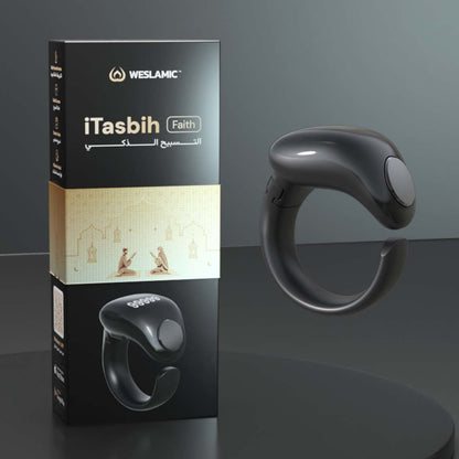 Zikr Ring Smart Tasbeeh Counter 丨Weslamic iTasbih Ring - Faith (5 Sizes in One)