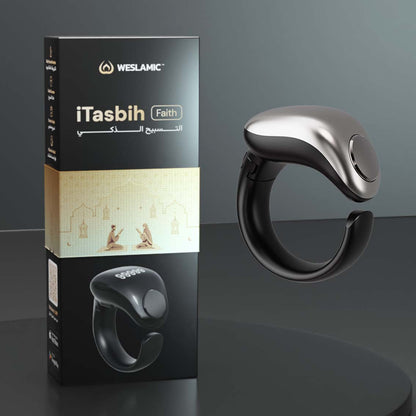 Zikr Ring Smart Tasbeeh Counter 丨Weslamic iTasbih Ring - Faith (5 Sizes in One)